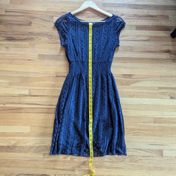 Charlotte Russe Navy Lacy Dress, Large - Picture 6 of 9